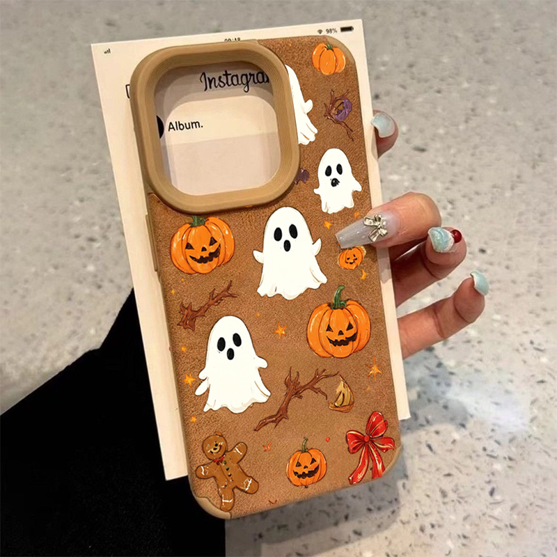 Phone Cases Leather - Halloweenowe urocze etui na telefon z