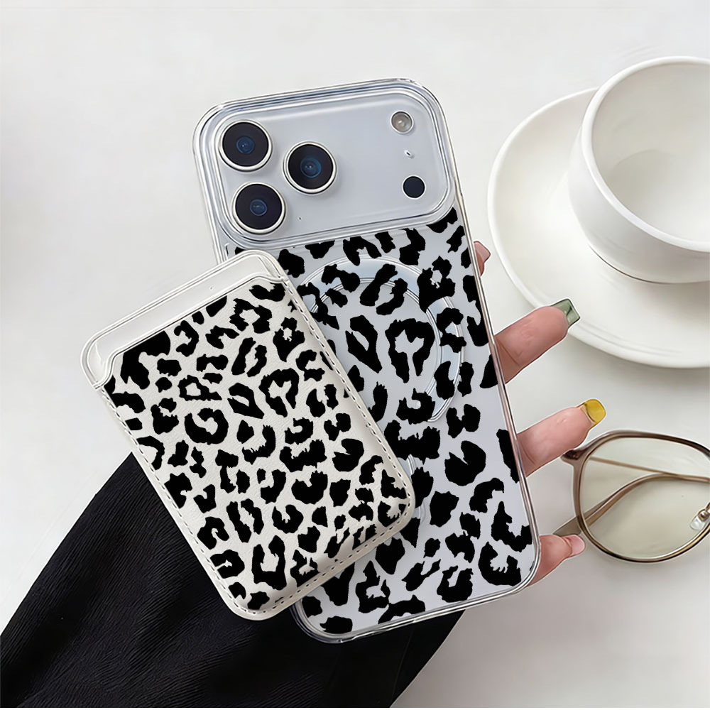 Czarny wzór w panterkę, etui n – Phone Cases That Hold Cards recenzja i cena
